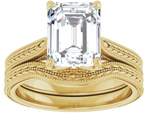 Sužadėtuvių Žiedas „Solitaire“ 14k yellow gold Emerald 9mm x 7mm (8)