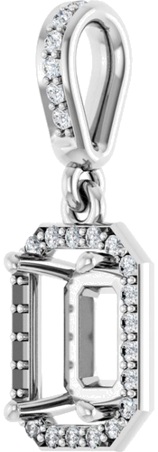 Pakabukas „Accented Halo-Style“ 14k white gold Emerald 7mm x 5mm (2)
