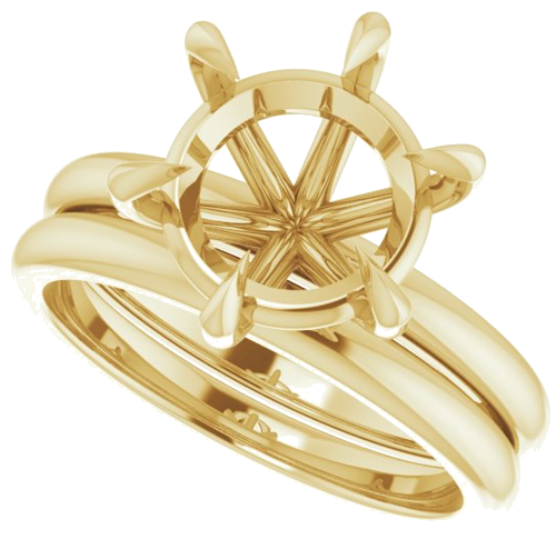Sužadėtuvių Žiedas „Claw-Prong“ 14k yellow gold Round 10mm (10)