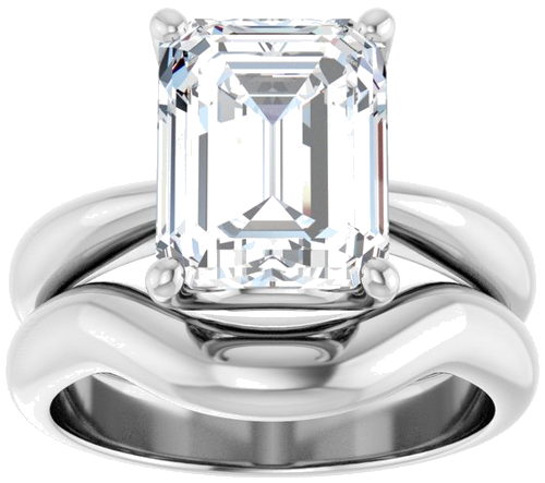Sužadėtuvių Žiedas „Solitaire Crown-Inspired“ 14k white gold Emerald 10mm x 8mm (8)