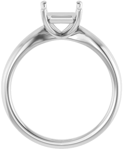 14K White  9x7 mm Emerald Solitaire Engagement Ring Mounting (2)