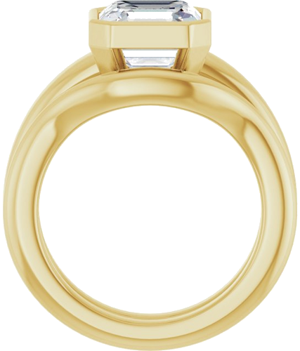Sužadėtuvių Žiedas „Bezel-Set Solitaire“ 14k yellow gold Asscher 8mm (7)