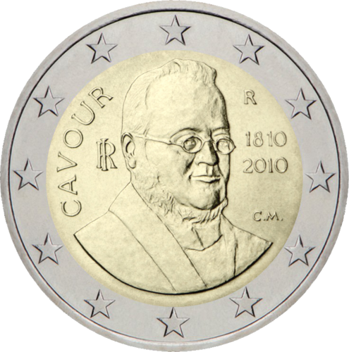 2010 Italija Cavour 2 eurų moneta (1)
