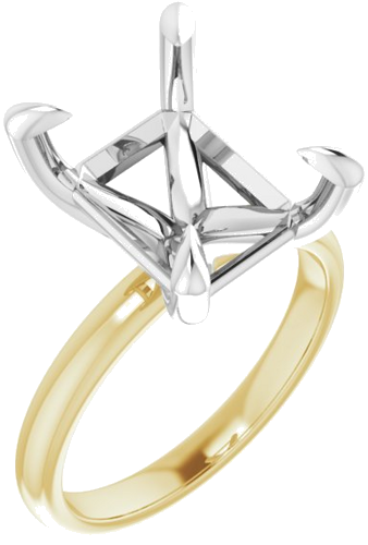 Sužadėtuvių Žiedas „Solitaire“ 585 Baltojo Ir Geltonojo Aukso Emerald 12mm x 10mm (1)