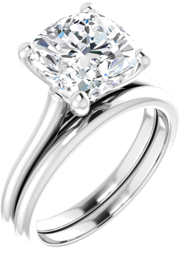 Sužadėtuvių Žiedas „Solitaire“ 585 Baltojo Aukso Cushion 9mm (6)