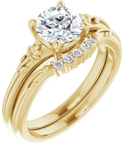 Sužadėtuvių Žiedas „Solitaire“ 18k yellow gold Round 6.5mm (6)