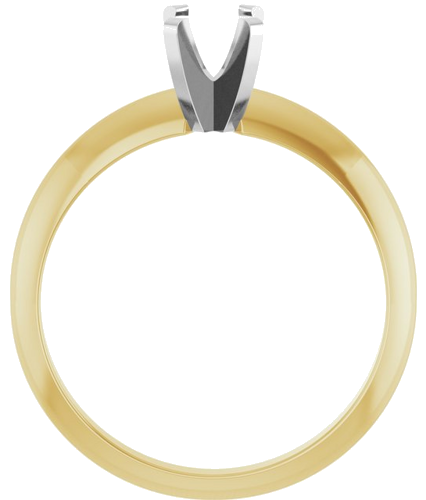 14K Yellow White 6 x 4 mm Oval Solitaire Engagement Ring Mounting (2)