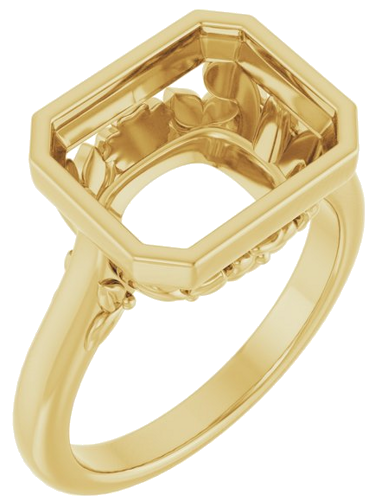 Sužadėtuvių Žiedas „Bezel-Set“ 14k yellow gold Emerald 11mm x 9mm (1)