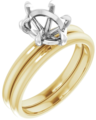 Sužadėtuvių Žiedas „Claw-Prong“ 14k yellow/white gold Oval 9mm x 7mm (6)