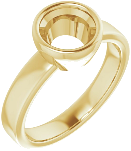 14K Yellow 7 mm Round Solitaire Engagement Ring Mounting (1)