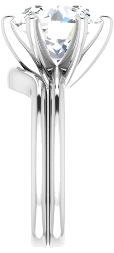 Sužadėtuvių Žiedas „Solitaire“ 585 Baltojo Aukso Round 11mm (9)