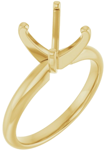 Sužadėtuvių Žiedas „Solitaire“ 585 Geltonojo Aukso Round 7.8mm x 8.6mm (1)