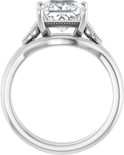 Sužadėtuvių Žiedas „Solitaire“ 14k white gold Square 7mm (7)