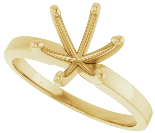 14K Yellow 9.1-9.7 mm Round 6-Prong Solitaire Engagement Ring Mounting (5)