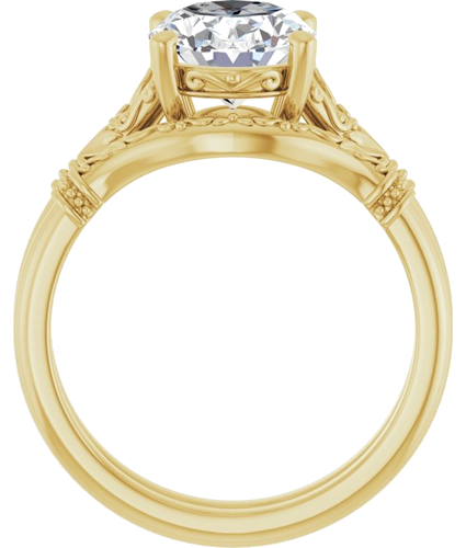 Sužadėtuvių Žiedas „Split Shank“ 585 Geltonojo Aukso Oval 10mm x 8mm (7)