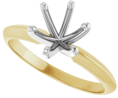 Sužadėtuvių Žiedas „Lightweight Solitaire“ 14k yellow gold & platinum Round 6.6mm x 7.2mm (5)