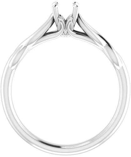14K White  4.4 mm Round Solitaire Engagement Ring Mounting (2)