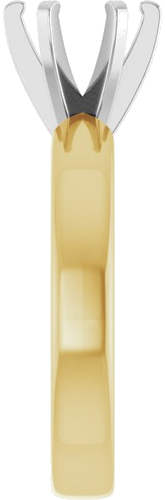 14K Yellow White 7 mm Round Solitaire Engagement Ring Mounting (4)