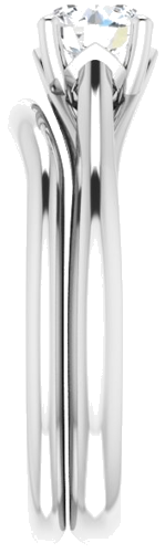 Sužadėtuvių Žiedas „Solitaire“ 585 Baltojo Aukso Round 5.5mm (9)