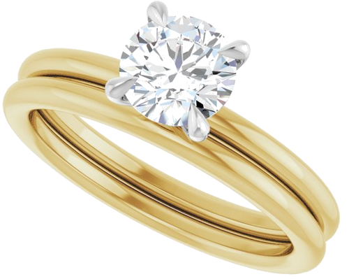 Sužadėtuvių Žiedas „Claw-Prong Solitaire“ 14k yellow/white gold Round 6mm (10)