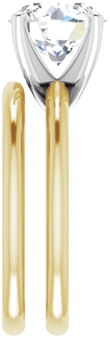 14K Yellow   White  8.8 mm Round Solitaire Engagement Ring Mounting (9)