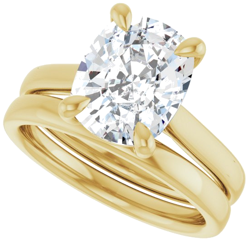 Sužadėtuvių Žiedas „Claw-Prong Solitaire“ 14k yellow gold Elongated Cushion 10mm x 8mm (10)
