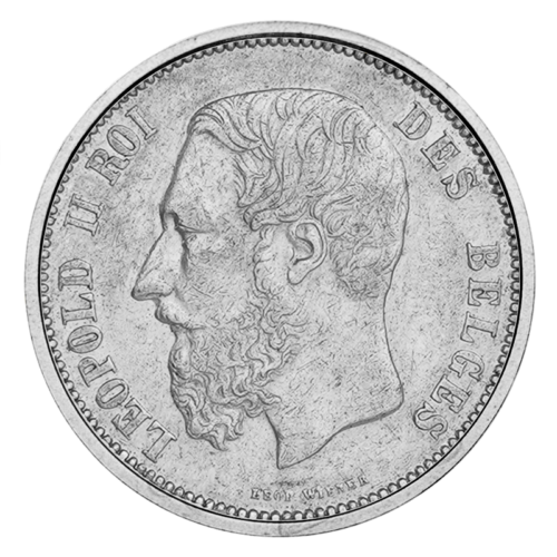 5 Francs Leopold II (1865-1878) Belgium Silver Coin (1)
