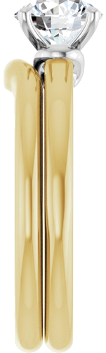 Sužadėtuvių Žiedas „Solitaire“ 14k yellow/white gold Round 6.5mm (9)