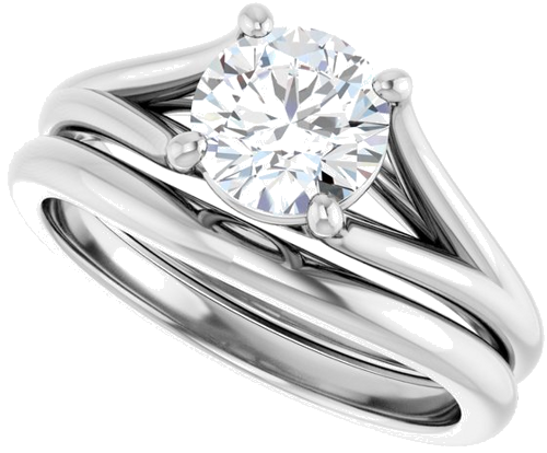 14K White 6.5 mm Round Solitaire Engagement Ring Mounting (10)