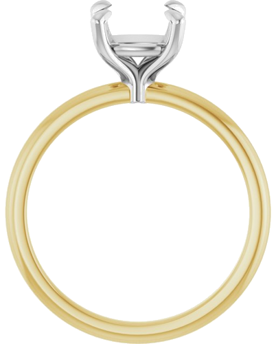 Sužadėtuvių Žiedas „Solitaire“ 14k yellow/white gold Cushion 7mm (2)