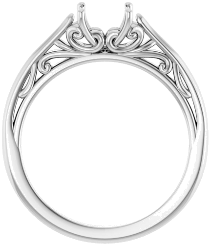 14K White 6.5 mm Round Engagement Ring Mounting (3)