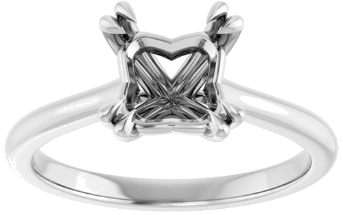 Sužadėtuvių Žiedas „Double Claw-Prong“ 950 Platinos Square 6.5mm (3)