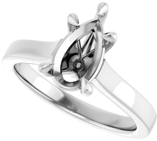 Sužadėtuvių Žiedas „Claw-Prong“ 14k white gold Pear 10mm x 6mm (5)