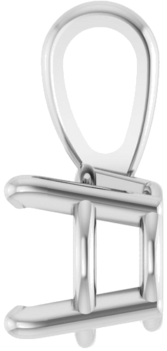 18K White 6 mm Round 4-Prong Pendant Mounting (3)