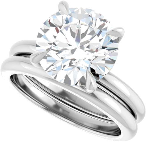 Sužadėtuvių Žiedas 585 Baltojo Aukso Round 10mm (6)