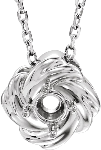 Sterling Silver 3.5 mm Round Knot 16-18  Necklace Mounting (4)