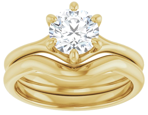 Sužadėtuvių Žiedas „Solitaire“ 10k yellow gold Round 6.5mm (8)
