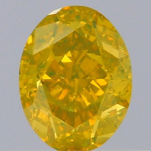 0.51 carat Fancy Vivid  Yellow-VVS2 Natūralus Oval Deimantas (1)