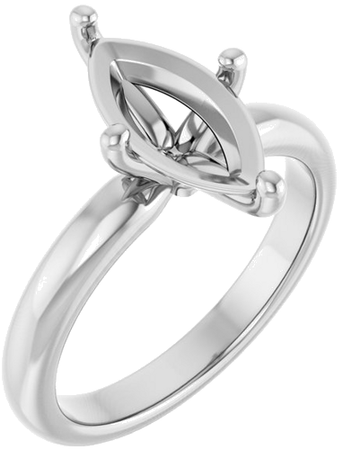 Sužadėtuvių Žiedas 14k white gold Marquise 12mm x 6mm (1)