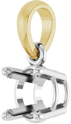 Pakabukas „Accented“ 14k white/yellow gold Round 5mm (2)