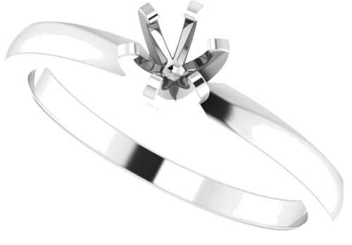 Sužadėtuvių Žiedas „Solitaire“ 585 Baltojo Aukso Round 4.1mm (5)