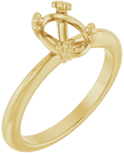 Sužadėtuvių Žiedas „Solitaire“ 14k yellow gold Oval 8mm x 6mm (1)