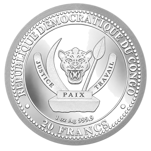 1 oz Utahraptor 2024 Kongas sidabrinė moneta (2)