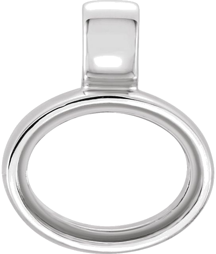 Pakabukas „Oval Bezel-Set“ 14k white gold Oval 8mm x 6mm (1)