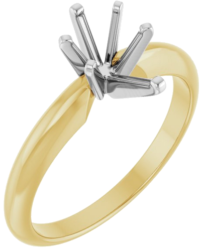 14K Yellow   White 8.5x5 mm Pear 6-Prong Ring Mounting (1)