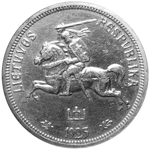1925 Lithuania 1 Litas Silver Coin Kumelė (with minting error) (2)