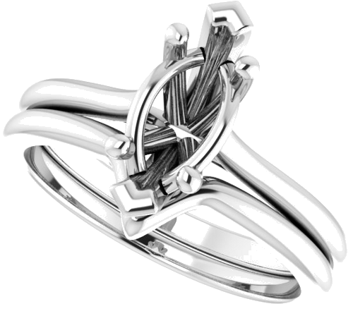 Sužadėtuvių Žiedas „Solitaire“ 14k white gold Marquise 10mm x 5mm (10)