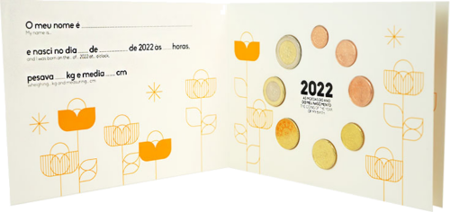 2022  Portugāles BU eiro monētu komplekts jaundzimušajam (2)