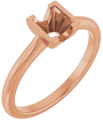 Sužadėtuvių Žiedas „Half-Bezel Solitaire“ 14k rose gold Square 4.5mm (1)