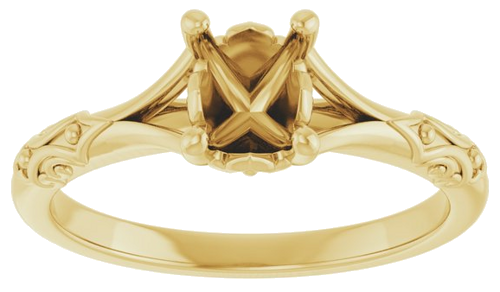 Sužadėtuvių Žiedas „Solitaire Sculptural“ 14k yellow gold Oval 7mm x 5mm (3)